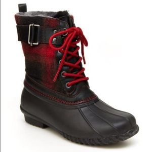 NEW JAMBU VANCOUVER WOMEN'S BOOTS Black RED PLAID